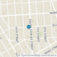 Map location of 1501 S Staples Street, Corpus Christi, TX 78404