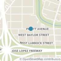 Map location of 410 Pruitt Ave, San Antonio TX 78204
