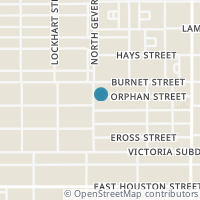 Map location of 106 Orphan #1050, San Antonio TX 78202