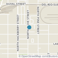 Map location of 1162 N Olive St, San Antonio TX 78202