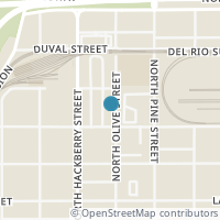Map location of 1213 N Olive St, San Antonio TX 78202