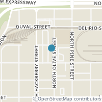Map location of 1223 N Olive St, San Antonio TX 78202