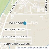 Map location of 282 Post Ave, San Antonio TX 78215