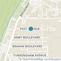 Map location of 248 Post Ave, San Antonio, TX 78215