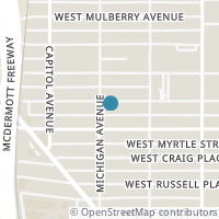 Map location of 1038 W Mistletoe Ave, San Antonio TX 78201