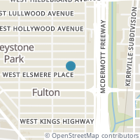 Map location of 1323 W Elsmere Pl, San Antonio TX 78201