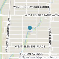 Map location of 1023 W Rosewood Ave, San Antonio TX 78201