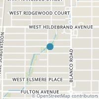 Map location of 947 W Rosewood Ave, San Antonio TX 78201
