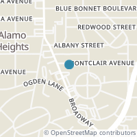 Map location of 114 Montclair St, Alamo Heights TX 78209