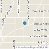 Map location of 509 Alamo Heights Blvd, Alamo Heights TX 78209