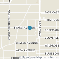 Map location of 134 EVANS AVE, Alamo Heights, TX 78209