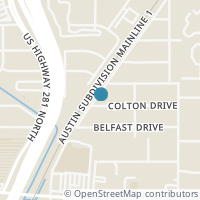 Map location of 111 Colton Dr, San Antonio TX 78209