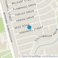Map location of 6403 Hirondel St, Houston TX 77087