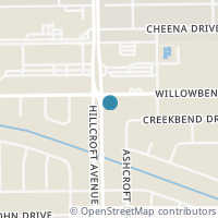Map location of 10607 Hillcroft St, Houston TX 77096