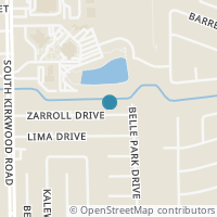 Map location of 11622 Zarroll Drive, Houston, TX 77099