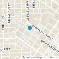 Map location of 109 Dennis Street, Houston, TX 77006