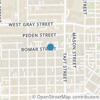 Map location of 409 Bomar Street, Houston, TX 77006