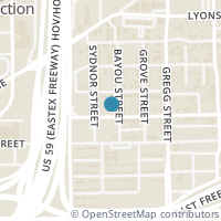 Map location of 1303 Bayou Street #B, Houston, TX 77020