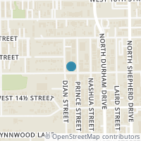 Map location of 1709 W 15Th St, Houston TX 77008