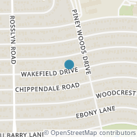 Map location of 1622 Wakefield Drive, Houston, TX 77018