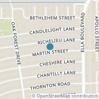 Map location of 1302 Martin St, Houston TX 77018