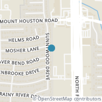 Map location of 9238 Sunnywood Drive, Houston, TX 77088