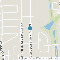 Map location of 13527 E Cypress Forest Drive, Houston, TX 77070
