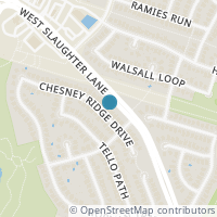Map location of 4616 Chesney Ridge Drive, Austin, TX 78749
