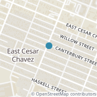 Map location of 1601 Canterbury Street, Austin, TX 78702