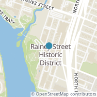 Map location of 70 Rainey St, Austin TX 78701