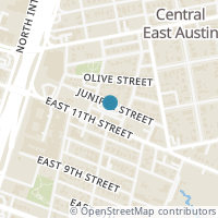 Map location of 1013 Juniper St, Austin TX 78702