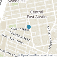 Map location of 1106 Olive Street, Austin, TX 78702