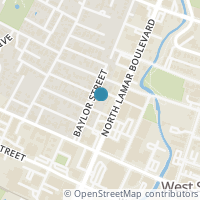 Map location of 705 Baylor St #A, Austin TX 78703