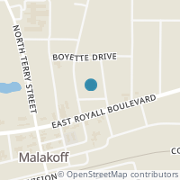 Map location of 405 E Allen St, Malakoff TX 75148