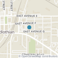 Map location of 307 E Avenue G, Midlothian TX 76065