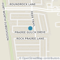 Map location of 412 Prairie Gulch Drive, Fort Worth, TX 76140