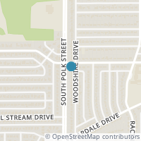 Map location of 7809 Woodshire Drive, Dallas, TX 75232