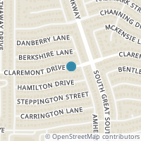 Map location of 2609 Claremont Drive, Grand Prairie, TX 75052