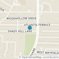 Map location of 5609 Shady Hill Lane, Arlington, TX 76016
