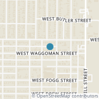 Map location of 908 W Waggoman Street, Fort Worth, TX 76110