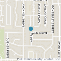 Map location of 1725 Aberdeen Drive, Arlington, TX 76015