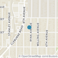 Map location of 2836 Ryan Avenue, Fort Worth, TX 76110