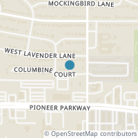 Map location of 1213 Columbine Court, Arlington, TX 76013