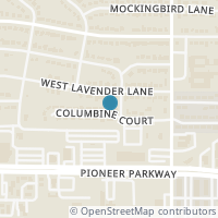 Map location of 1303 Columbine Court, Arlington, TX 76013