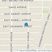 Map location of 1257 E Jessamine Street, Fort Worth, TX 76104