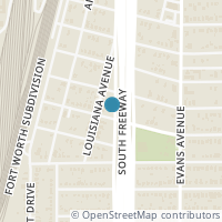 Map location of 833 E Jessamine Street, Fort Worth, TX 76104