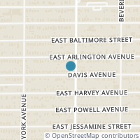 Map location of 1121 E Davis Avenue, Fort Worth, TX 76104