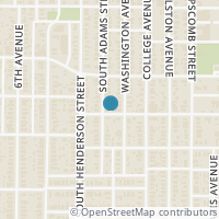 Map location of 1729 S Adams Street, Fort Worth, TX 76110