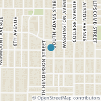 Map location of 1716 S Adams Street, Fort Worth, TX 76110
