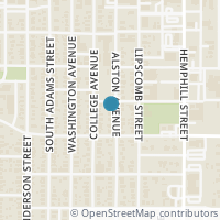 Map location of 1604 Alston Avenue, Fort Worth, TX 76104